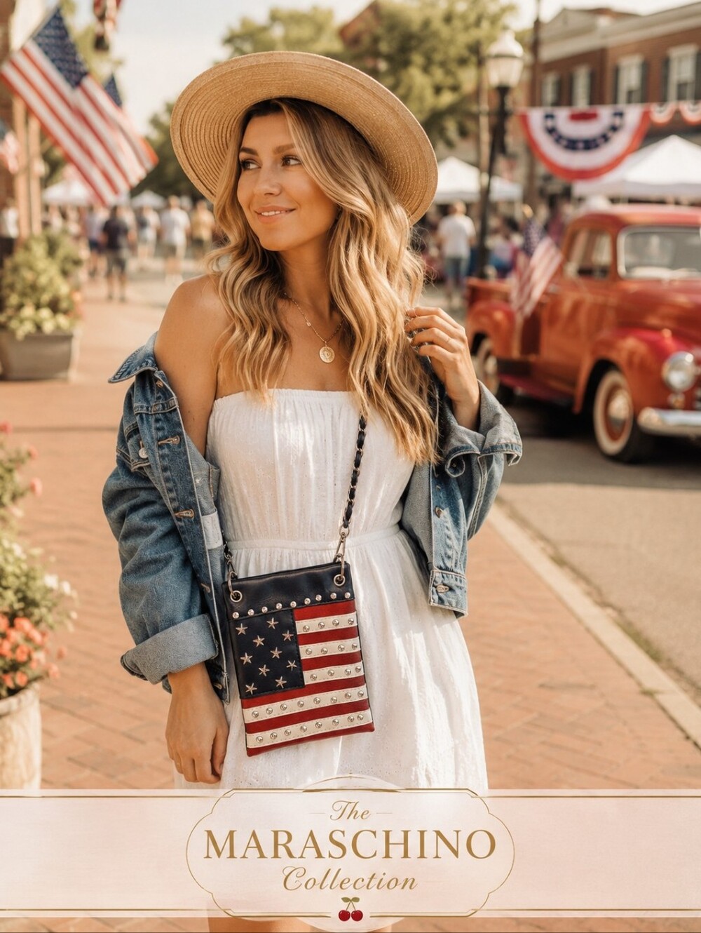 American Flag Rhinestone Crossbody Phone Bag | Patriotic Festival Style